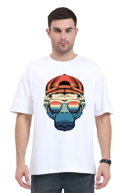 Monkey with Glasses Unisex Oversized Classic T-Shirt