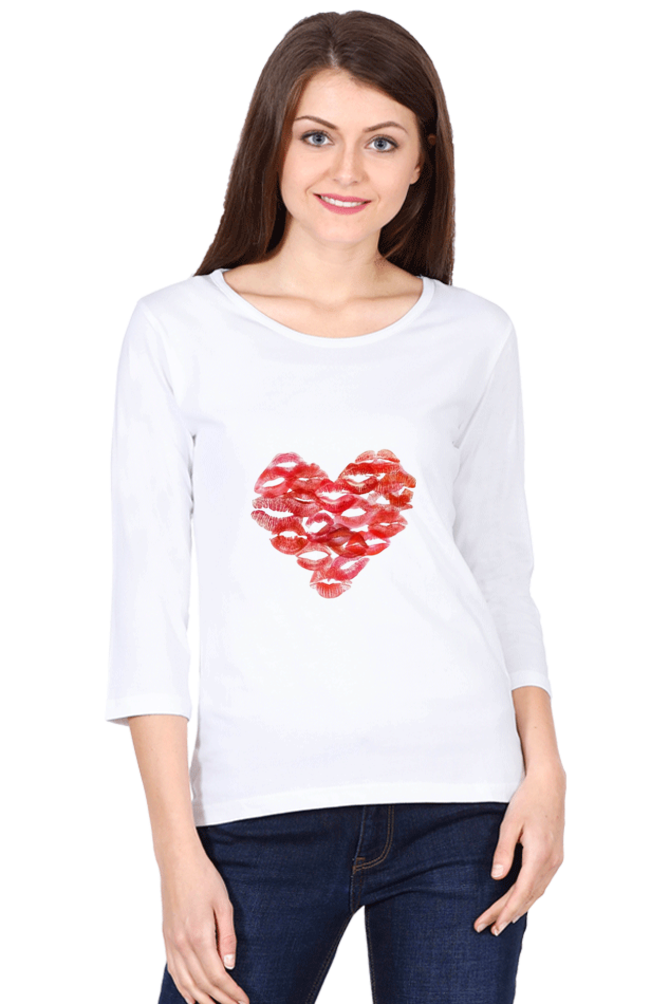 Kisses Heart Women’s 3/4th Sleeve T-Shirt