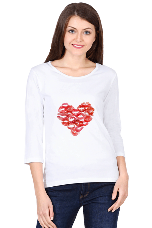 Kisses Heart Women’s 3/4th Sleeve T-Shirt