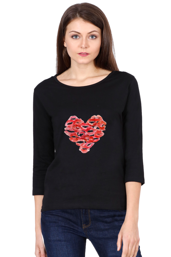 Kisses Heart Women’s 3/4th Sleeve T-Shirt