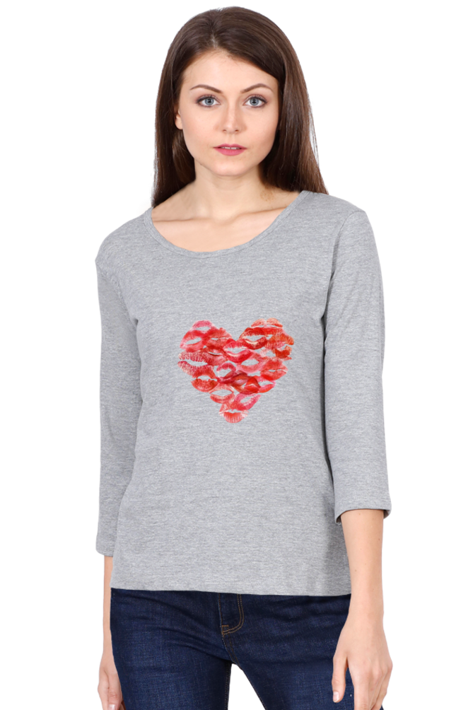 Kisses Heart Women’s 3/4th Sleeve T-Shirt