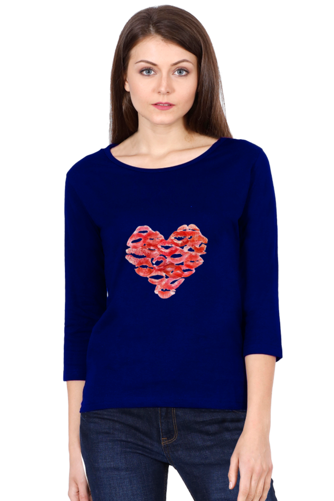 Kisses Heart Women’s 3/4th Sleeve T-Shirt