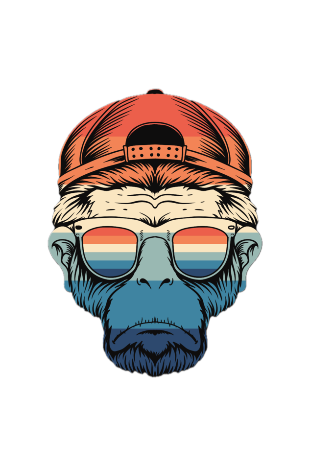 Monkey with Glasses Unisex Oversized Classic T-Shirt