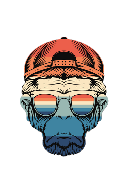 Monkey with Glasses Unisex Oversized Classic T-Shirt